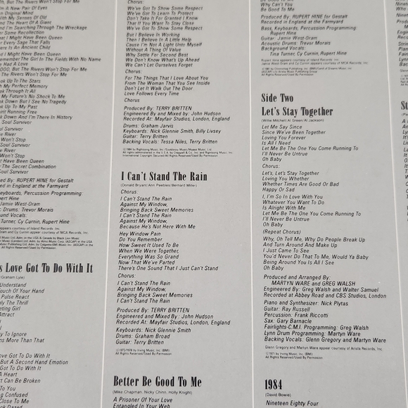 Tina Turner 1984 Private Dancer Album - Picture 12 of 14